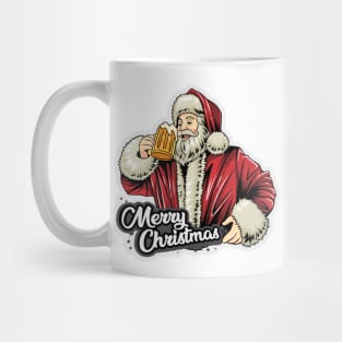 Vintage Santa Claus Retro Design Christmas Beer Funny Gift Idea Mug
